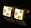 Crystal Copper Gold Cufflinks