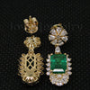 Emerald and Diamond 585 Gold Drop Earrings