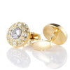 GOLD CRYSTAL CUFFLINKS