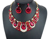 Red Crystal Necklace & earrings