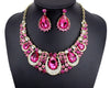 Pink Crystal Necklace & earrings