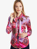 Pink Paisley Fitted Satin Blouse